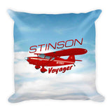 Stinson Voyager (Red#4) Airplane Custom Throw Pillow Case Stuffed & Sewn