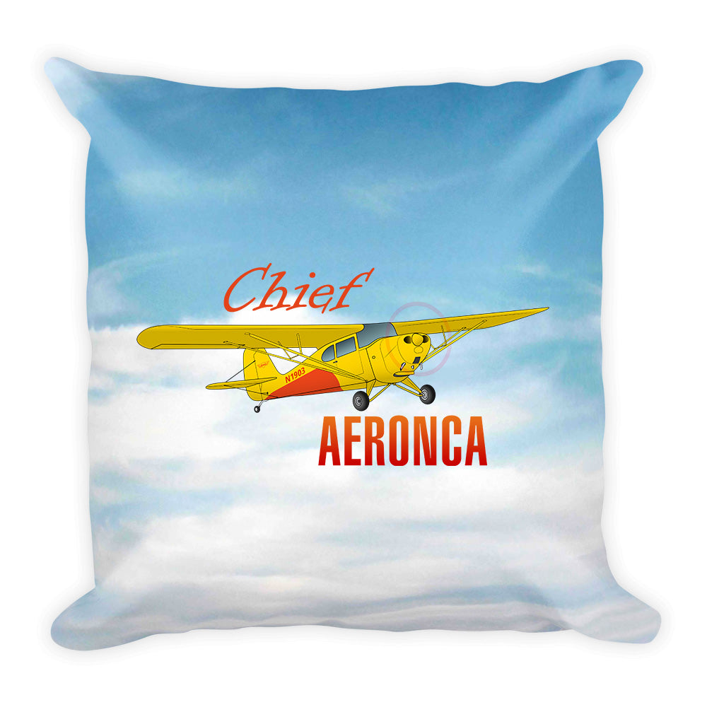 Aeronca Chief (Yellow) Airplane Custom Throw Pillow Case Stuffed & Sewn