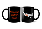 Custom Aviation Ceramic Mug (Black) - Personalized w/ your Airplane