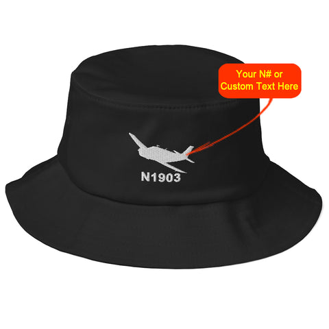 Custom Airplane Embroidered Flexfit Bucket Hat