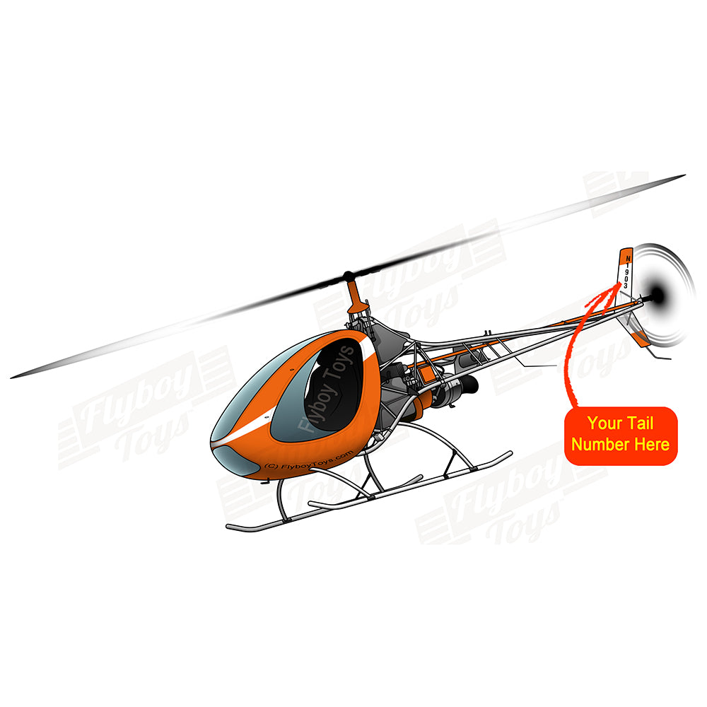Helicopter Design (Orange/White) - HELI517R&D-OW1