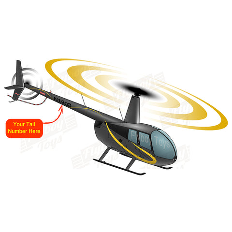 Helicopter Design (Black/Yellow) - HELIIF2R44-BY1