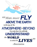 Man Must Fly Quote Airplane Theme