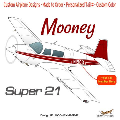 Mooney M20E Super 21 (Red) Airplane Design