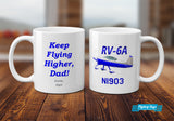 Custom Aviation Ceramic Mug (White) - Personalized w/ your Airplane