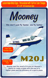 Mooney M20J / 201 HD Airplane Sign - Blue