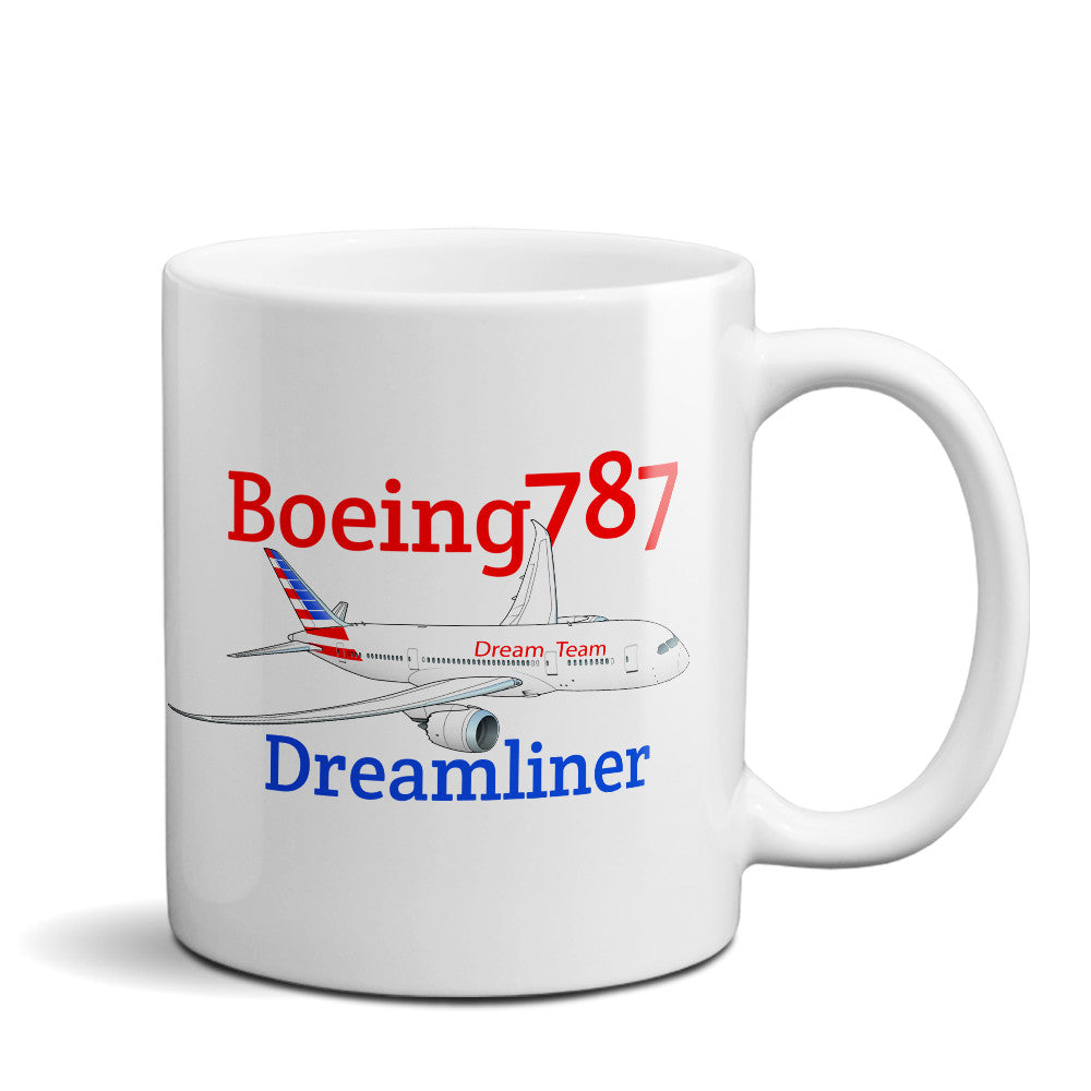 Boeing 787 Dreamliner Airplane Ceramic Mug - Personalized with N#