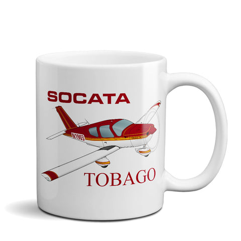Socata Tobago TB 10 Airplane Ceramic Mug - Personalized w/ N#