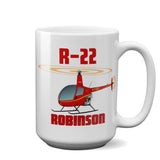 Robinson R22 Helicopter Ceramic Mug - Personalized w/ N#