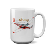 Mooney (Red) Airplane Ceramic Mug - Personalized w/ N#