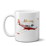 Mooney (Red) Airplane Ceramic Mug - Personalized w/ N#