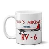 Van's Aircraft RV-6 Airplane Ceramic Mug - Personalized w/ N#