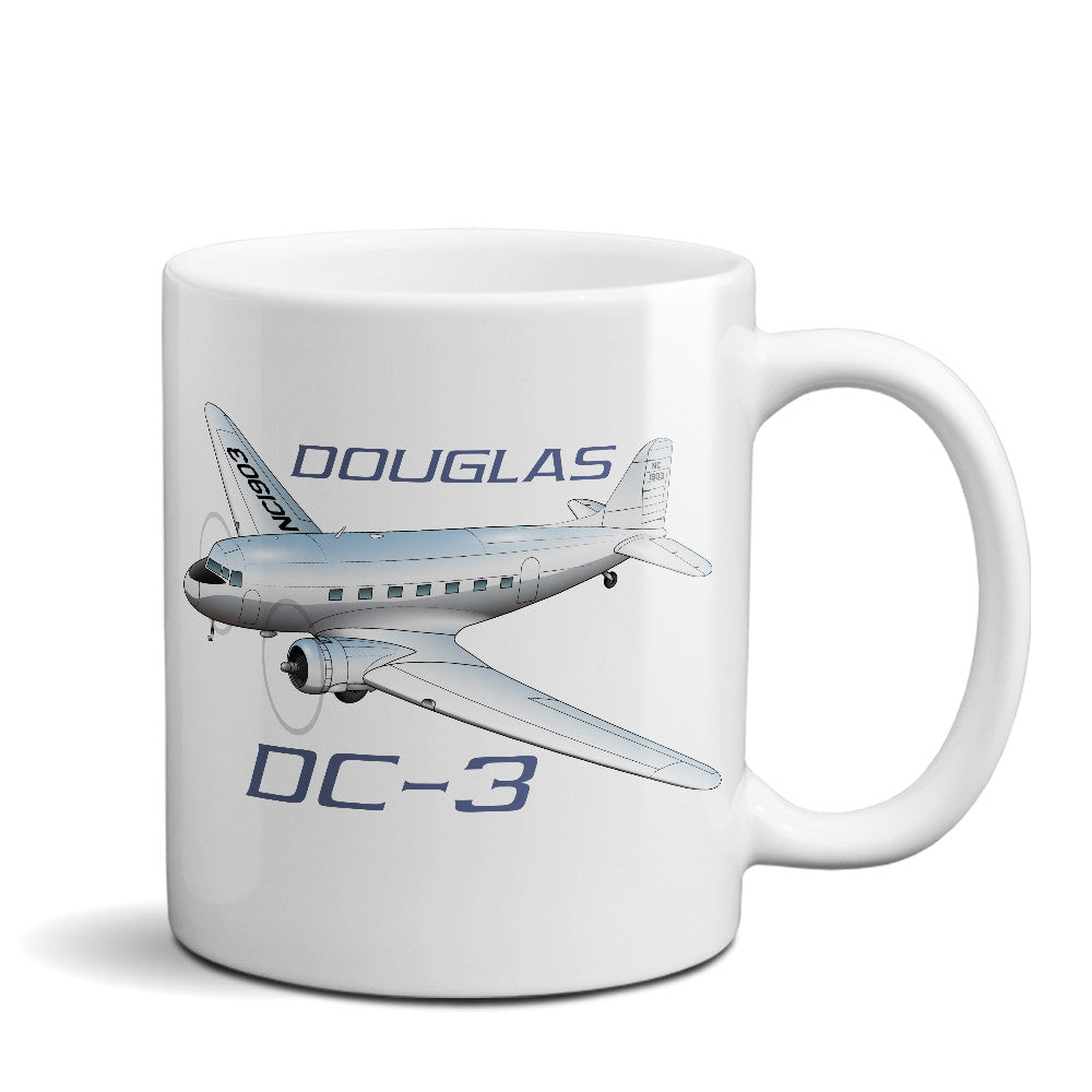 Douglas DC-3 Airplane Ceramic Mug - Personalized w/ N#
