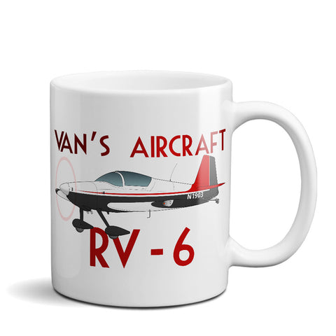 Van's Aircraft RV-6 Airplane Ceramic Mug - Personalized w/ N#