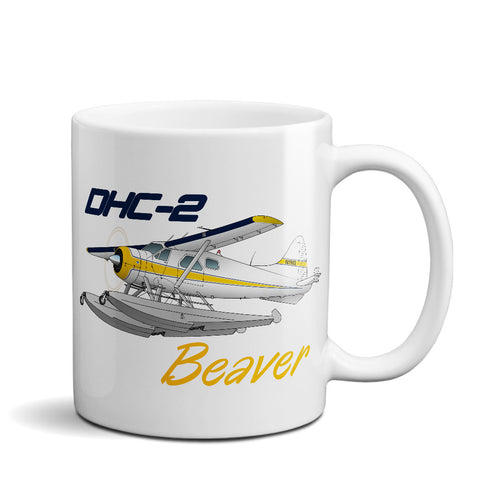 De Havilland DHC-2 Beaver Airplane Ceramic Mug - Personalized w/ N#