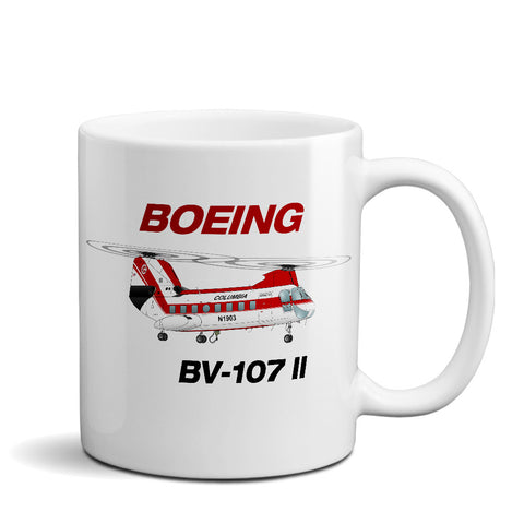 Boeing Vertol BV-107 II Airplane Ceramic Mug - Personalized w/ N#