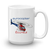 Eurocopter AS350 Ecureuil (Red/Blue) Helicopter Ceramic Mug - Personalized with N#
