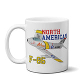 North American F-86 Sabre Airplane Ceramic Mug - Personalized w/ N#