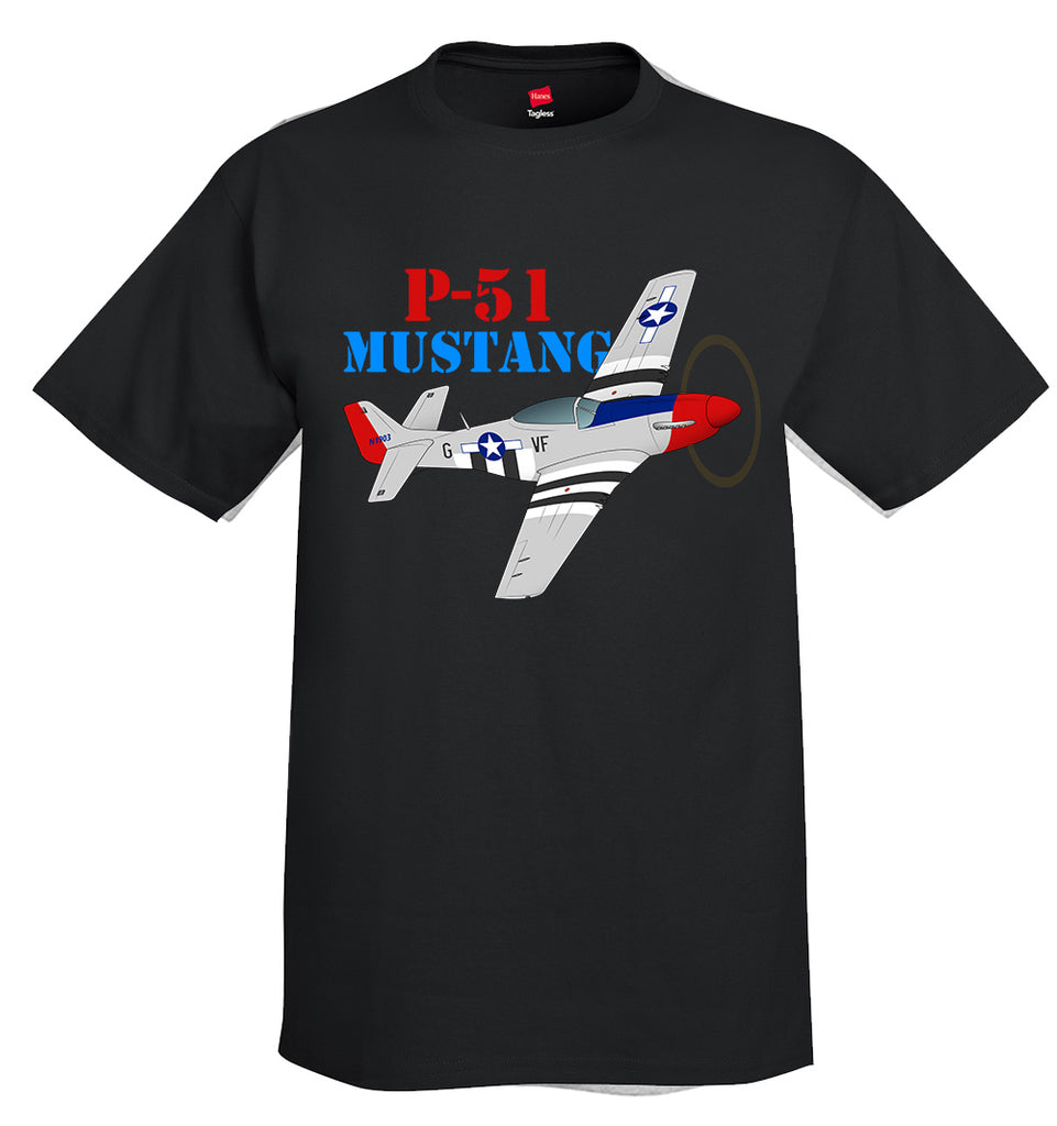 North American P-51 Mustang Airplane T-Shirt - w/ N# – Flyboy