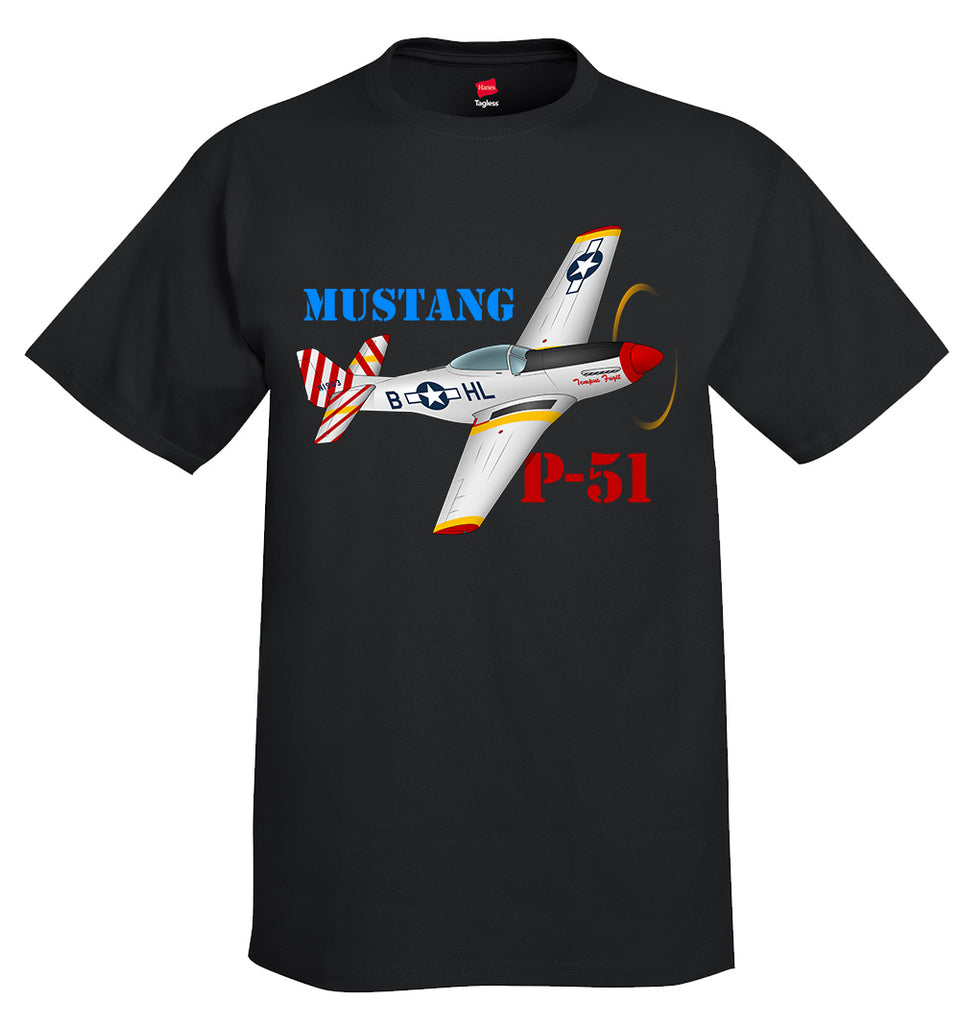 T-Shirt P-51 Mustang Enchantress Avion De Chasse USAF Seconde Guerre Mondiale T-Shirt P-51 Mustang Enchantress Avion De Chasse USAF Seconde Guerre Mondiale