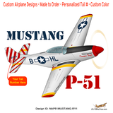 North American P-51 Mustang Airplane T-Shirt - Personalized w/ Your N#