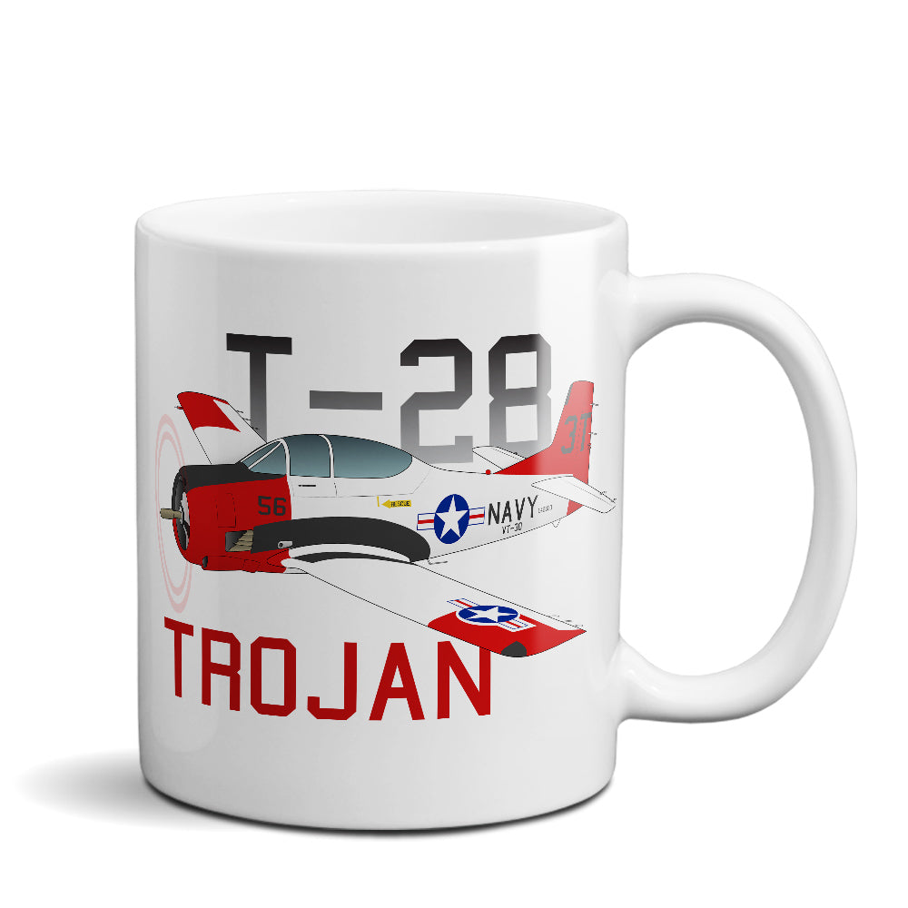 North American T-28 Trojan Airplane Ceramic Mug - Personalized w/ N#
