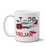 North American T-28 Trojan Airplane Ceramic Mug - Personalized w/ N#