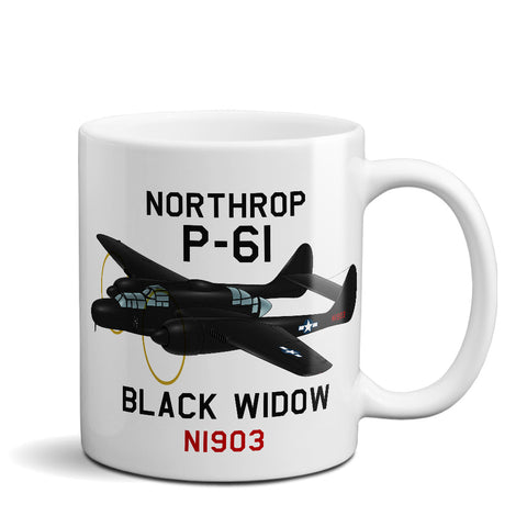 Northrop P-61 Black Widow Airplane Ceramic Mug - Personalized w/ N#