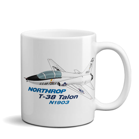 Northrop T-38 Talon Airplane Ceramic Mug - Personalized w/ N#