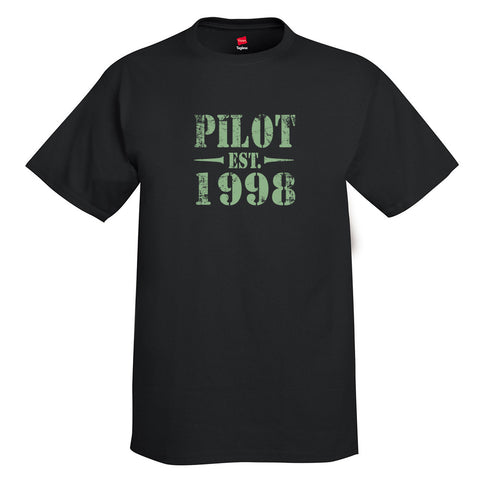 Pilot Est 2 Aviation Airplane T-Shirt
