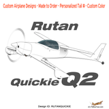 Rutan Quickie Q2 Airplane T-Shirt - Personalized w/ Your N#