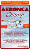 Aeronca Champ (Red #3) High Flight HD Airplane Sign