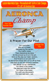 Aeronca Champ (Red/Gold) HD Airplane Sign - A Prayer for our Pilot