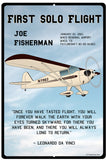 First Solo Flight Custom Airplane Metal Sign - Add your Aircraft & N#