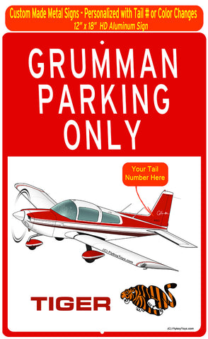 Grumman Tiger (Red #3) HD Airplane Sign