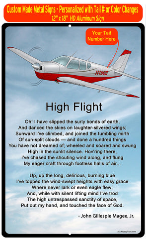 High Flight HD Airplane SIGN-HIGHFLIGHT-AIR255452-SR1 - Personalized with Your N#