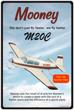 Mooney M20 / M20C (Cream/Red/Black) HD Airplane Sign