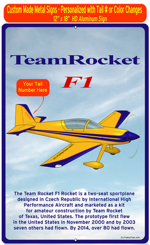 Team Rocket F1 (Yellow/Blue) HD Airplane Sign