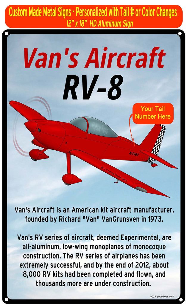 Van's Aircraft RV-8 (Red #2) HD Airplane Sign