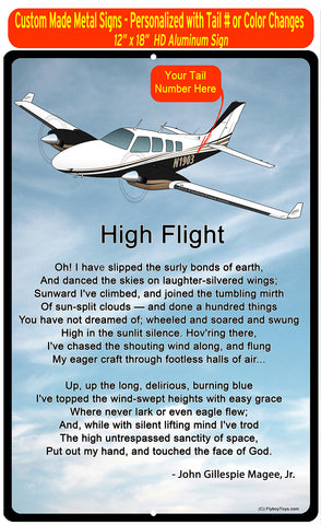 High Flight HD Airplane SIGN-HIGHFLIGHT-AIR25521I-BT1 - Personalized with Your N#