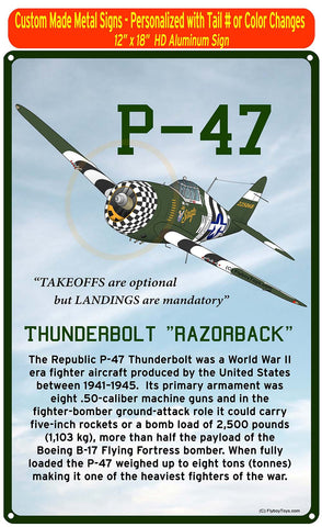 Republic P-47 Thunderbolt HD Airplane Sign
