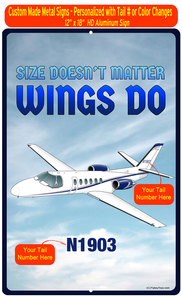 Size Doesn't Matter Metal HD Airplane Sign - AIR35JJ39K1K9FEII-SB1