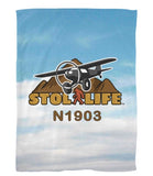 STOL Life Airplane Aviation Fleece Blankets -  Personalized w/ your N#