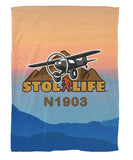 STOL Life Airplane Aviation Fleece Blankets -  Personalized w/ your N#