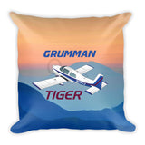 Grumman American Tiger AA1-5B Airplane Throw Pillow Stuffed & Sewn