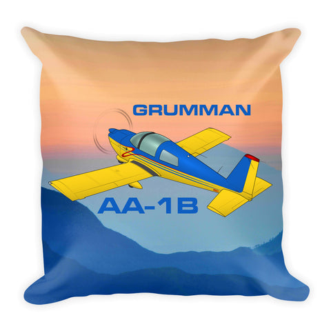 Grumman American AA-1B Trainer Airplane Throw Pillow Stuffed & Sewn