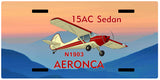 Aeronca 15AC Sedan Airplane License Metal Plate - Add Your N#