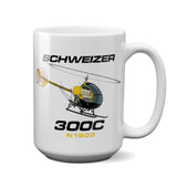 Schweizer 300 CBI (Yellow/Black) Airplane Ceramic Mug - Personalized w/ N#
