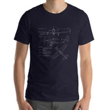 Airplane Blueprint Design T-shirt - AIREFIP51-BP