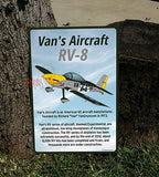 Van's Aircraft RV-8 (RV8) HD Airplane Sign - Black/Silver/Yellow